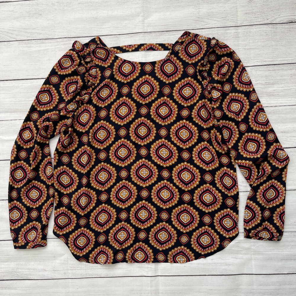 LOFT Medallion V-Back Blouse